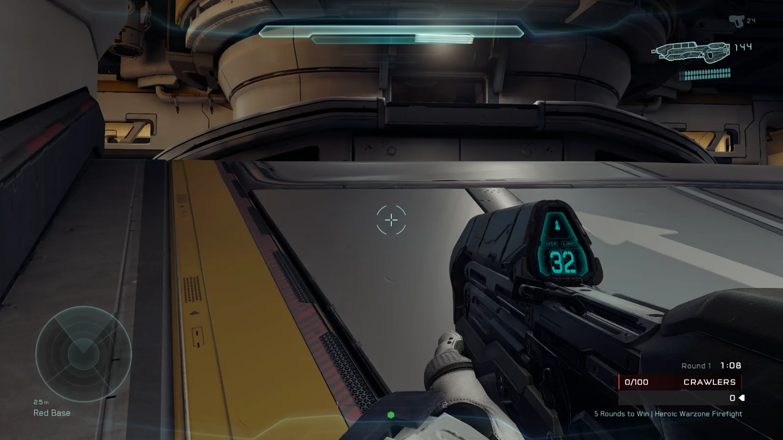Warzone Firefight on A.R.C. with the live HUD, round timer, and crawler objective counter